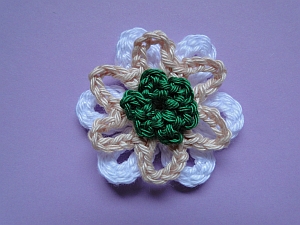 WINTER COSMOS & LEAF crochet flower Ring Single Triplet & Double